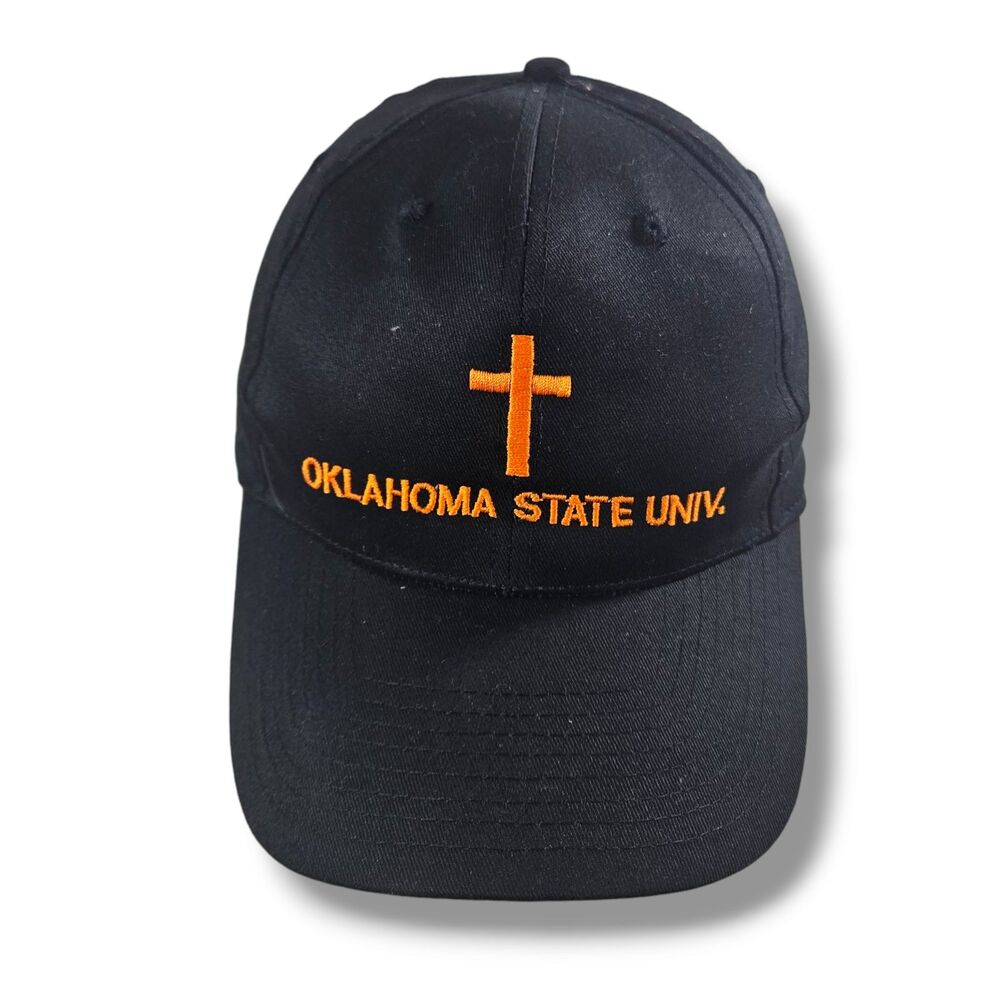 Cobra Black Embordered Oklahoma State University Cross Cap One Size Adjustable